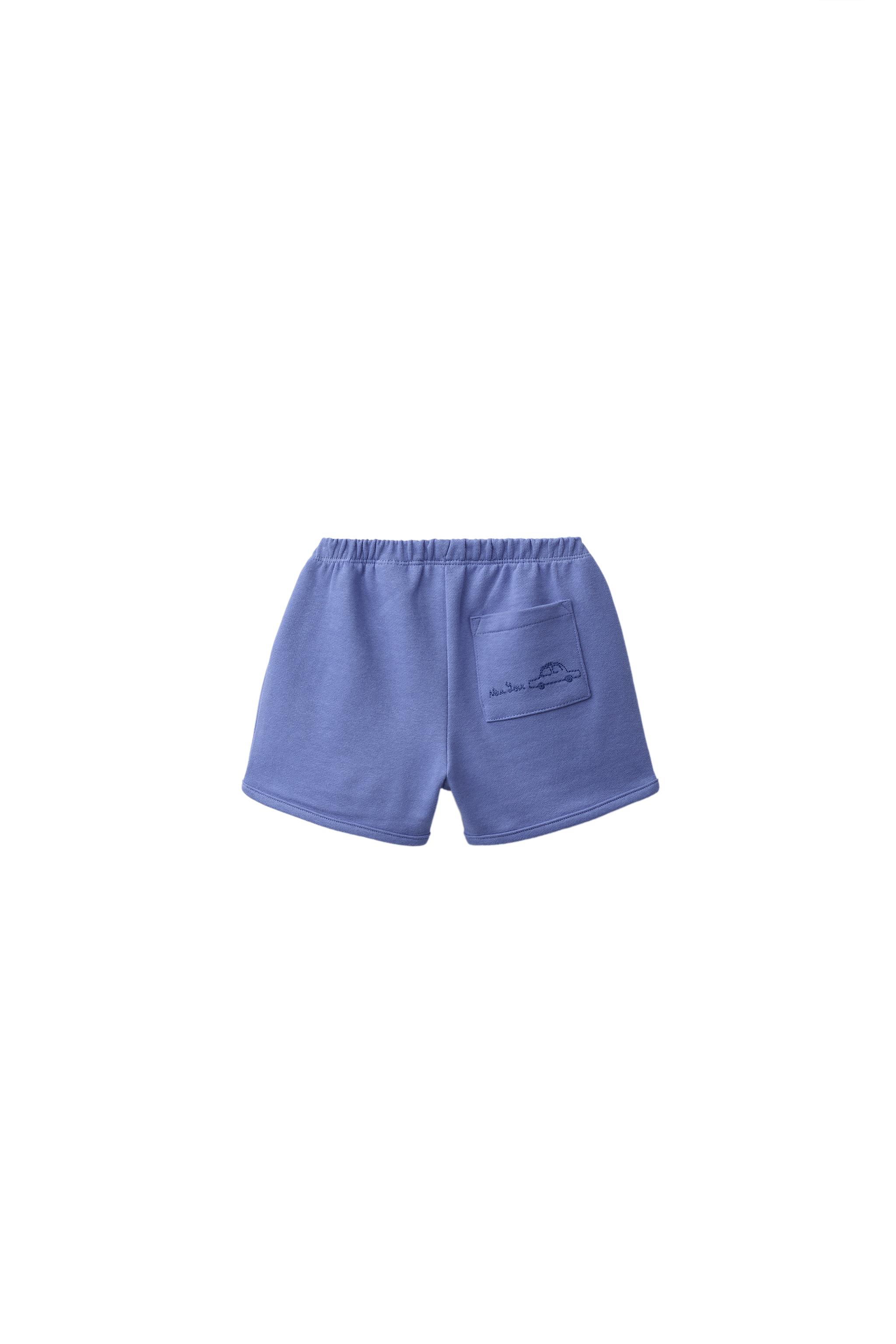 TWO-PACK OF STRIPED AND PLAIN BERMUDA SHORTS